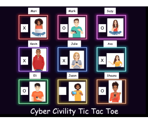 Cyber Civility Tic Tac Toe SEL Game
