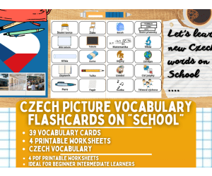 Czech Picture Vocabulary Flashcards - School
