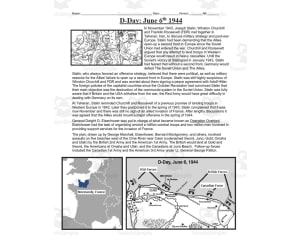 D-Day: June 6th 1944 | Comprehension Questions