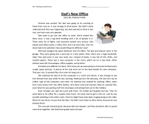 Dad's New Office - Reading Comprehension Worksheet