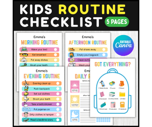 Daily Checklist, Backpack Checklist School day Routine Visual Schedule