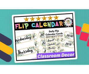 Daily Flip Calendar|Eucalyptus Flip Calendar Classroom Decor