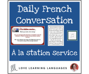 Daily French Conversations - À la station service - Intermediate Lesson Plan