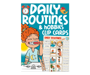 Daily Routine & Hobbies Clip Cards - Vocabulary & Spelling