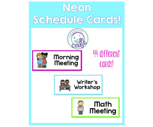 Daily Schedule Cards | Neon Design