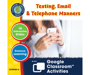 Daily Social & Workplace Skills: Texting, Email & Telephone Manners - Google Slides Gr. 6-12 (SPED)