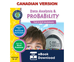 Data Analysis & Probability - Task & Drill Sheets Gr. 6-8 - Canadian Content