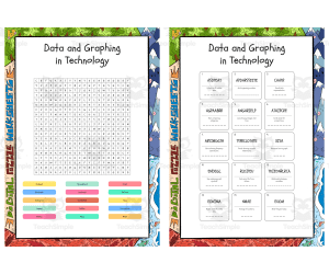 Data and Graphing in Technology word search, scramble and crossword pu