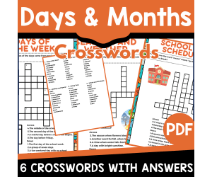 Days and Months Crosswords (PDF)