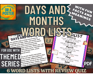 Days and Months Word List Posters (PDF)