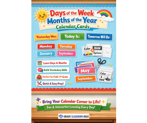 Days of the Week & Months of the Year Calendar Cards