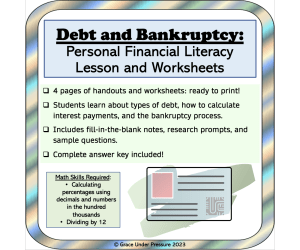 Debt and Bankruptcy: Personal Financial Literacy Lesson