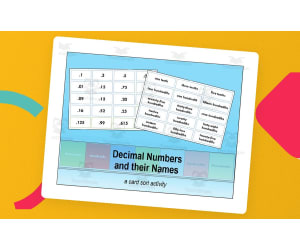 Decimal Numbers and their Names Card Sort Activity