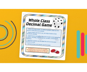 Decimal Place Value Game: Tenths to Millionths