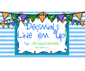 Decimals Line Up | A Group Cooperative Activity