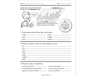 Decimals, Measurement, and Geometry Printable Workbook