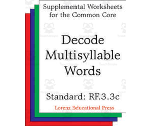 Decode Multisyllable Words (CCSS RF.3.3c): Supplemental Worksheets for the Common Core