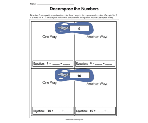 Decomposing the Numbers Worksheet