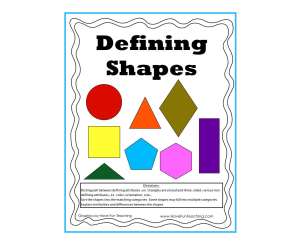 Defining Shapes Category Activity