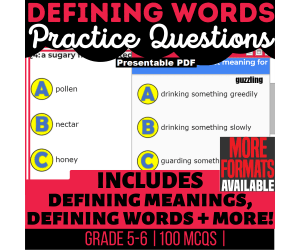 Defining Words Practice Vocabulary Grade 5-6 (Presentable PDF)