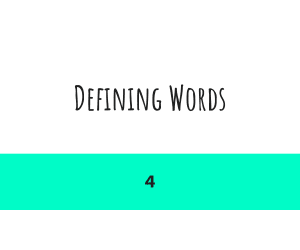 Defining Words Sample - Vocabulary Grade 3-4 (PPT)