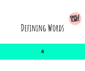 Defining Words Sample - Vocabulary Grade 3-4 (Slides)