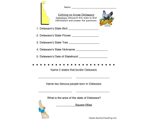Delaware Worksheet