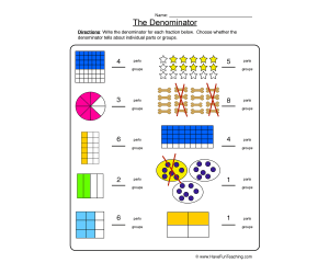 Denominators Fractions Worksheet