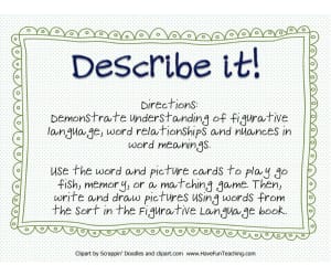 Describe It Figurative Language Activity