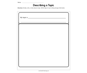 Describing a Topic Worksheet