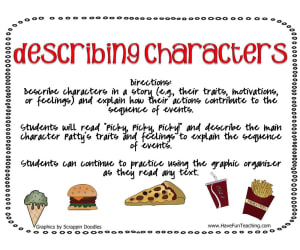 Describing Characters Beginning Middle and End Activity