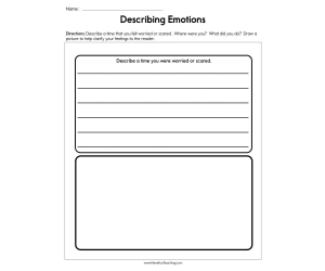 Describing Emotions Worksheet