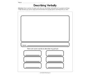 Describing Verbally Worksheet