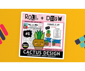 Design a Cactus Art Dice Game | Roll and Draw Art Activity Set 1