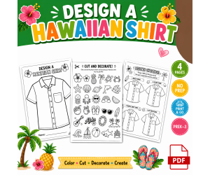 Design a Hawaiian Shirt Craft | Luau Day Beach Activity Summer Printab