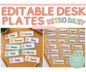 Desk Plates Editable Student Name Plates Alphabet & Number Line Decor