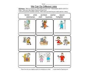 Different Careers Worksheet