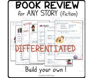 Differentiated reading report / book review - fiction - Printable