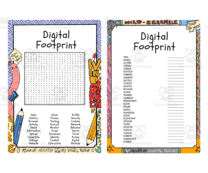 Digital Footprint word search and word scramble