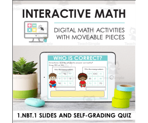 Digital Math for 1.NBT.1 - Counting Sequence (Slides + Self-Grading Quiz)