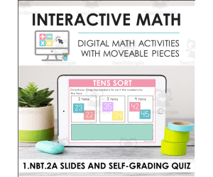 Digital Math for 1.NBT.2A - Understand Place Value (Slides + Self-Grading Quiz)