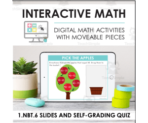 Digital Math for 1.NBT.6 - Adding and Subtracting (Slides + Self-Grading Quiz)