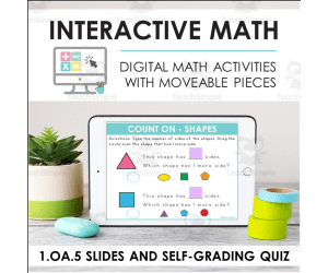 Digital Math for 1.OA.5 - Add and Subtract Within 20 (Slides + Self-Grading Quiz)