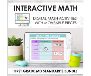 Digital Math for 1st Grade MD Standards - (BUNDLE of Slides + Self-Grading Quiz)