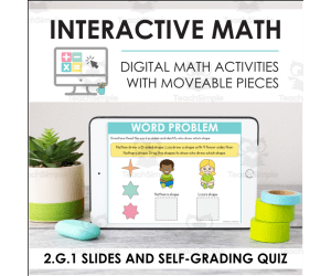 Digital Math for 2.G.1 - Shapes and Their Attributes (Slides + Self-Grading Quiz)