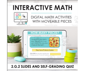 Digital Math for 2.G.2 - Shapes and Their Attributes (Slides + Self-Grading Quiz)