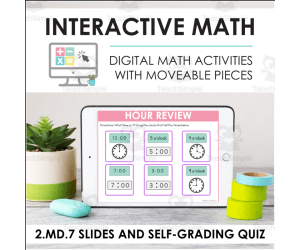Digital Math for 2.MD.7 - Work With Time and Money (Slides + Self-Grading Quiz)