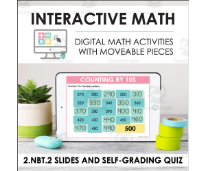 Digital Math for 2.NBT.2 - Understanding Place Value (Slides + Self-Grading Quiz)