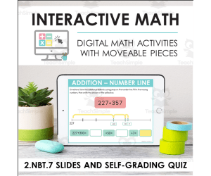 Digital Math for 2.NBT.A.7 - Use Place Value to Add and Subtract (Slides + Self-Grading Quiz)