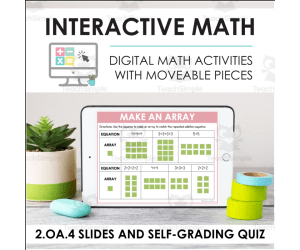 Digital Math for 2.OA.4 - Rectangular Arrays (Slides + Self-Grading Quiz)
